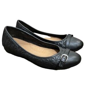 Croft & Barrow Barramundi Black Quilted Ballet Flats Slip On Shoes 8.5